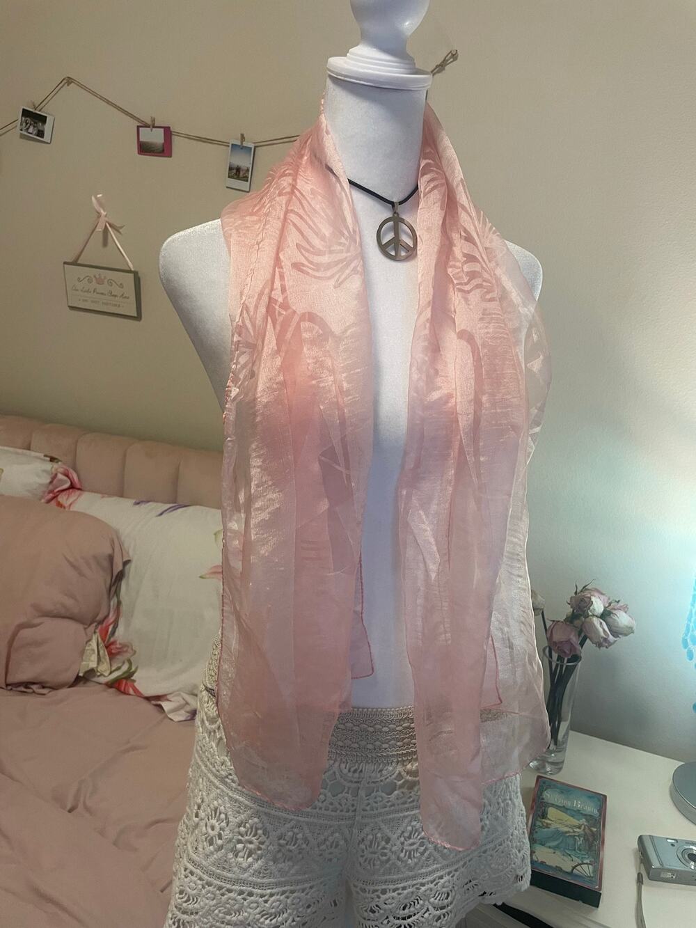 super light weight made in italy pink scarf